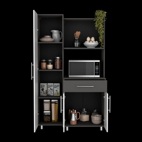 Alacena Pantress Blanco y Plomo 98x165cm Con Tres Puertas - ALACENAS Y MUEBLES MICROONDAS | Bylmo