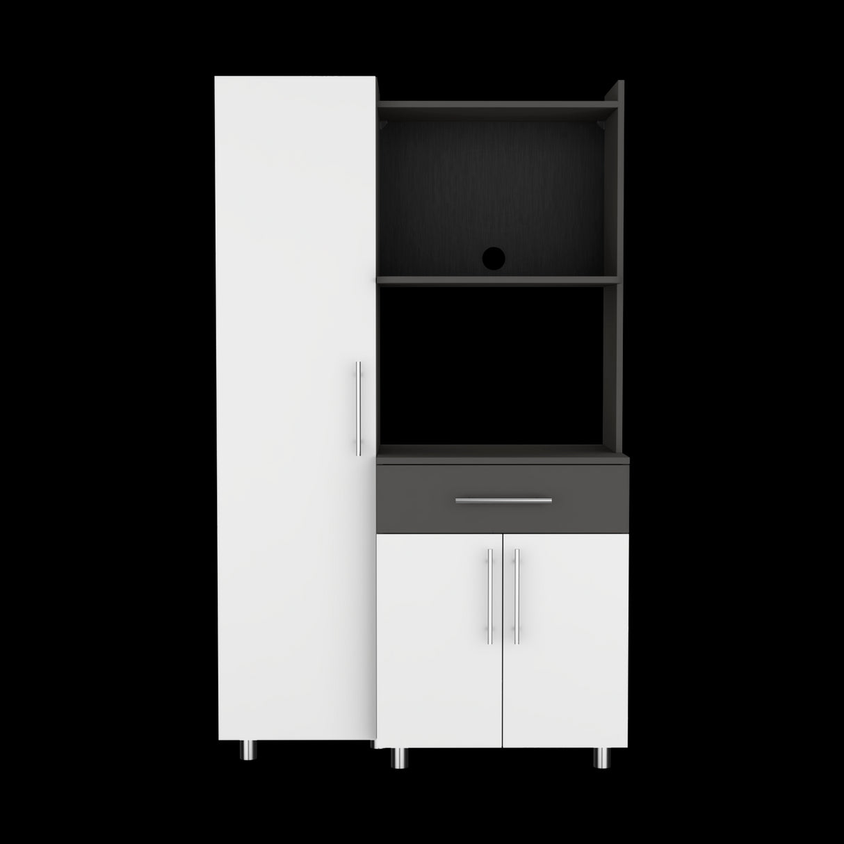 Alacena Pantress Blanco y Plomo 98x165cm Con Tres Puertas - ALACENAS Y MUEBLES MICROONDAS | Bylmo