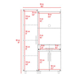 Alacena Pantress Blanco y Plomo 98x165cm Con Tres Puertas - ALACENAS Y MUEBLES MICROONDAS | Bylmo