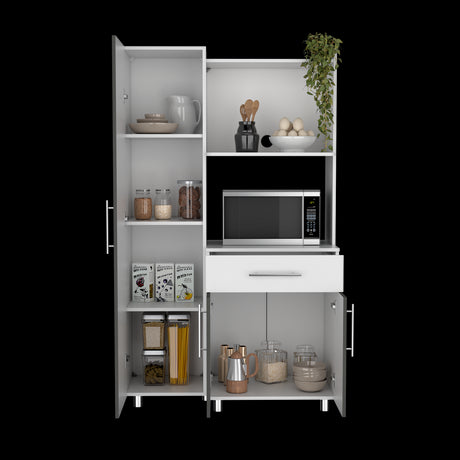 Alacena Pantress Plomo y Blanco 98x165cm Con Tres Puertas - ALACENAS Y MUEBLES MICROONDAS | Bylmo