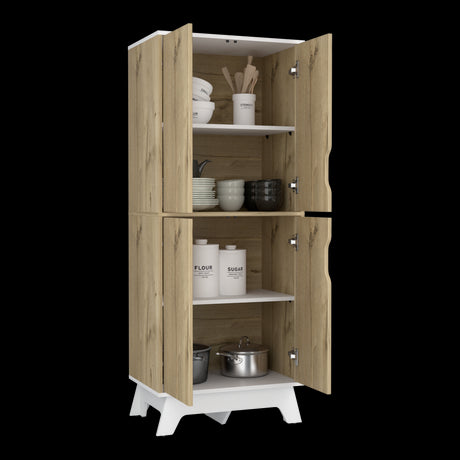 Alacena Bi color Duna y Blanco 60x150.7cm Con Cuatro Puertas - ALACENAS Y MUEBLES MICROONDAS | Bylmo