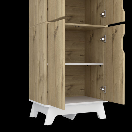 Alacena Bi color Duna y Blanco 60x150.7cm Con Cuatro Puertas - ALACENAS Y MUEBLES MICROONDAS | Bylmo