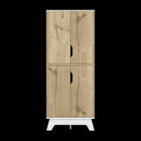 Alacena Bi color Duna y Blanco 60x150.7cm Con Cuatro Puertas - ALACENAS Y MUEBLES MICROONDAS | Bylmo