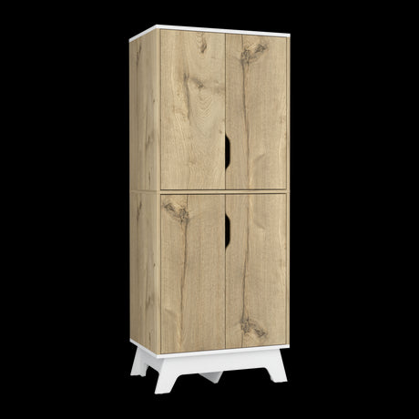 Alacena Bi color Duna y Blanco 60x150.7cm Con Cuatro Puertas - ALACENAS Y MUEBLES MICROONDAS | Bylmo