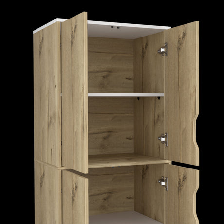Alacena Bi color Duna y Blanco 60x150.7cm Con Cuatro Puertas - ALACENAS Y MUEBLES MICROONDAS | Bylmo