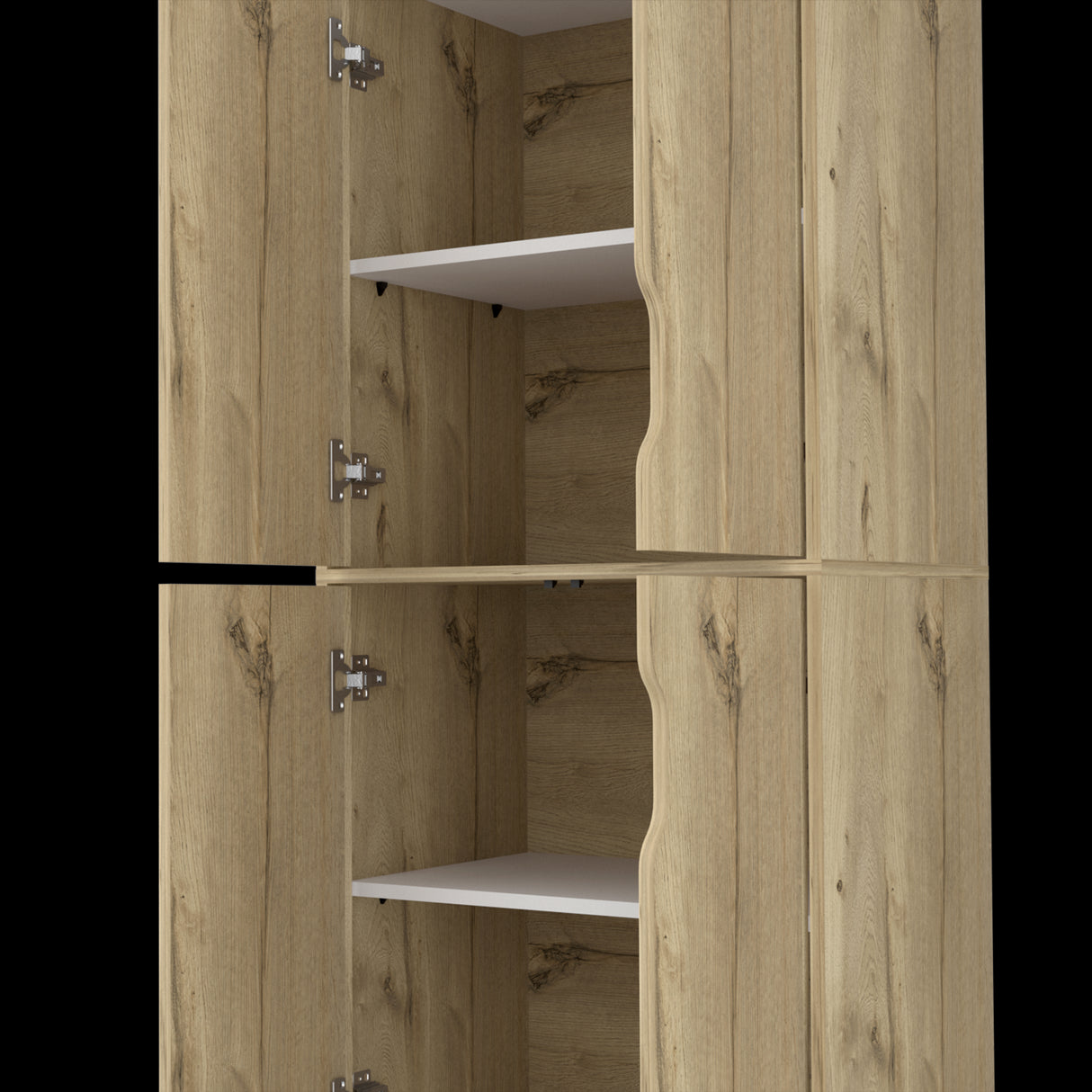 Alacena Bi color Duna y Blanco 60x150.7cm Con Cuatro Puertas - ALACENAS Y MUEBLES MICROONDAS | Bylmo