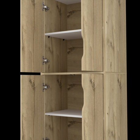 Alacena Bi color Duna y Blanco 60x150.7cm Con Cuatro Puertas - ALACENAS Y MUEBLES MICROONDAS | Bylmo