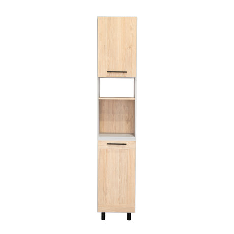 Alacena Hasselt Rovere y Gris 40x208.4cm Con Dos Puertas - ALACENAS Y MUEBLES MICROONDAS | Bylmo
