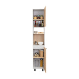 Alacena Hasselt Rovere y Gris 40x208.4cm Con Dos Puertas - ALACENAS Y MUEBLES MICROONDAS | Bylmo