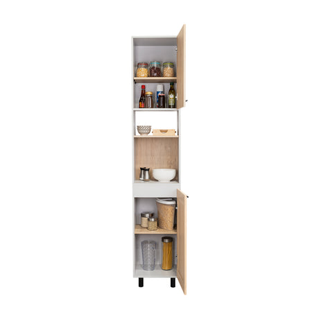 Alacena Hasselt Rovere y Gris 40x208.4cm Con Dos Puertas - ALACENAS Y MUEBLES MICROONDAS | Bylmo