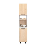 Alacena Hasselt Rovere y Gris 40x208.4cm Con Dos Puertas - ALACENAS Y MUEBLES MICROONDAS | Bylmo
