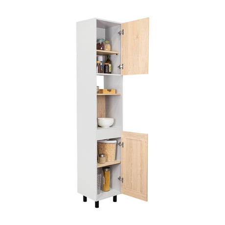 Alacena Hasselt Rovere y Gris 40x208.4cm Con Dos Puertas - ALACENAS Y MUEBLES MICROONDAS | Bylmo