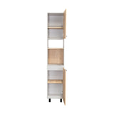 Alacena Hasselt Rovere y Gris 40x208.4cm Con Dos Puertas - ALACENAS Y MUEBLES MICROONDAS | Bylmo