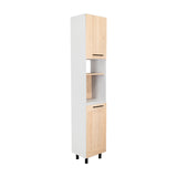 Alacena Hasselt Rovere y Gris 40x208.4cm Con Dos Puertas - ALACENAS Y MUEBLES MICROONDAS | Bylmo