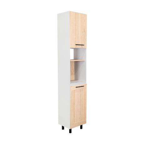 Alacena Hasselt Rovere y Gris 40x208.4cm Con Dos Puertas - ALACENAS Y MUEBLES MICROONDAS | Bylmo