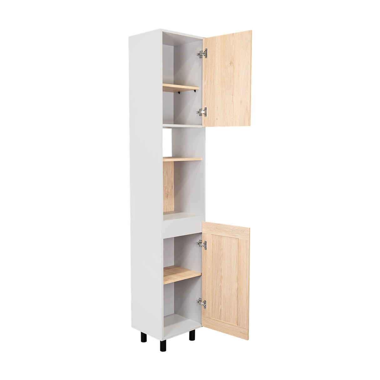 Alacena Hasselt Rovere y Gris 40x208.4cm Con Dos Puertas - ALACENAS Y MUEBLES MICROONDAS | Bylmo