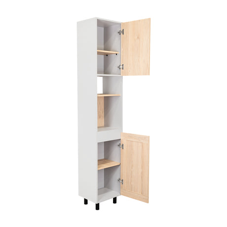 Alacena Hasselt Rovere y Gris 40x208.4cm Con Dos Puertas - ALACENAS Y MUEBLES MICROONDAS | Bylmo