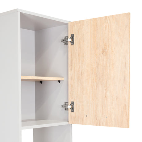 Alacena Hasselt Rovere y Gris 40x208.4cm Con Dos Puertas - ALACENAS Y MUEBLES MICROONDAS | Bylmo
