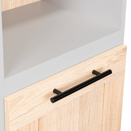 Alacena Hasselt Rovere y Gris 40x208.4cm Con Dos Puertas - ALACENAS Y MUEBLES MICROONDAS | Bylmo