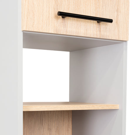 Alacena Hasselt Rovere y Gris 40x208.4cm Con Dos Puertas - ALACENAS Y MUEBLES MICROONDAS | Bylmo