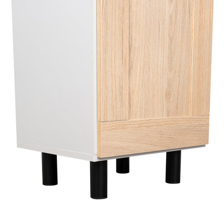 Alacena Hasselt Rovere y Gris 40x208.4cm Con Dos Puertas - ALACENAS Y MUEBLES MICROONDAS | Bylmo