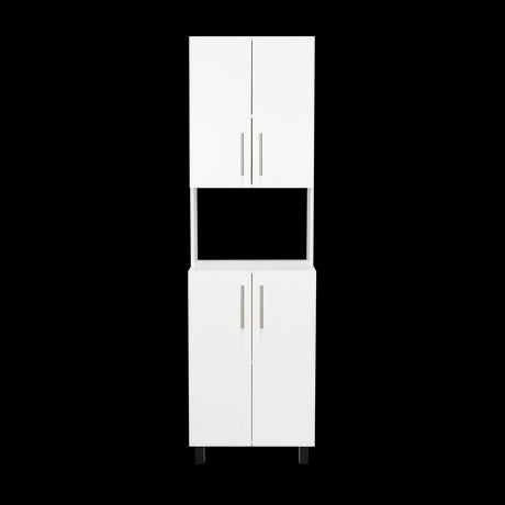 Alacena Linden Blanco 56.3x195cm Con Cuatro Puertas - ALACENAS Y MUEBLES MICROONDAS | Bylmo