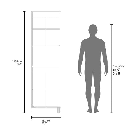 Alacena Linden Blanco 56.3x195cm Con Cuatro Puertas - ALACENAS Y MUEBLES MICROONDAS | Bylmo