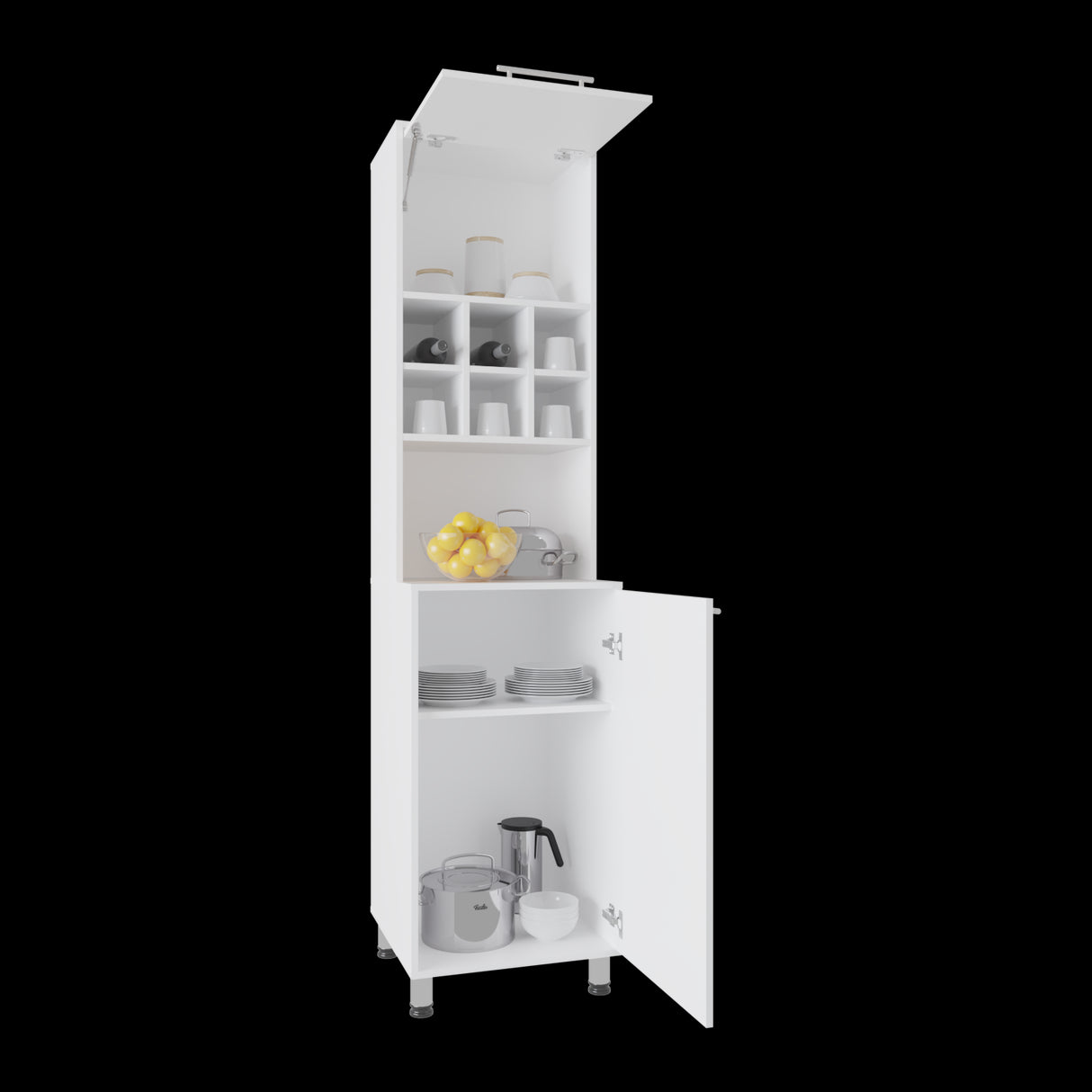 Alacena Attica Blanco 50x204cm Con Dos Puertas - ALACENAS Y MUEBLES MICROONDAS | Bylmo