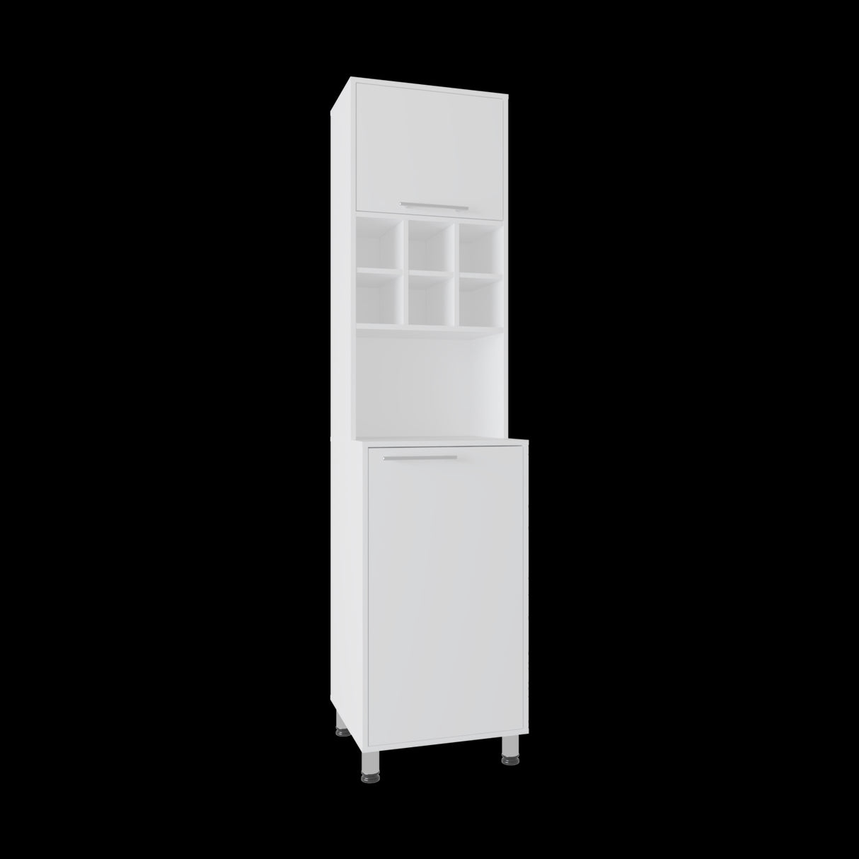 Alacena Attica Blanco 50x204cm Con Dos Puertas - ALACENAS Y MUEBLES MICROONDAS | Bylmo