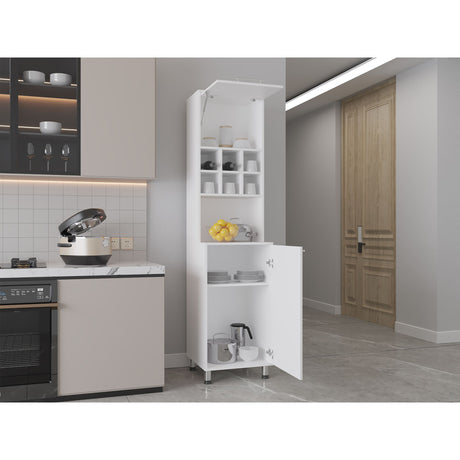 Alacena Attica Blanco 50x204cm Con Dos Puertas - ALACENAS Y MUEBLES MICROONDAS | Bylmo