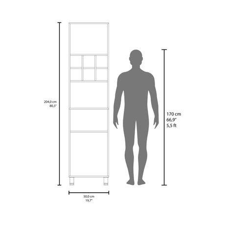 Alacena Attica Blanco 50x204cm Con Dos Puertas - ALACENAS Y MUEBLES MICROONDAS | Bylmo