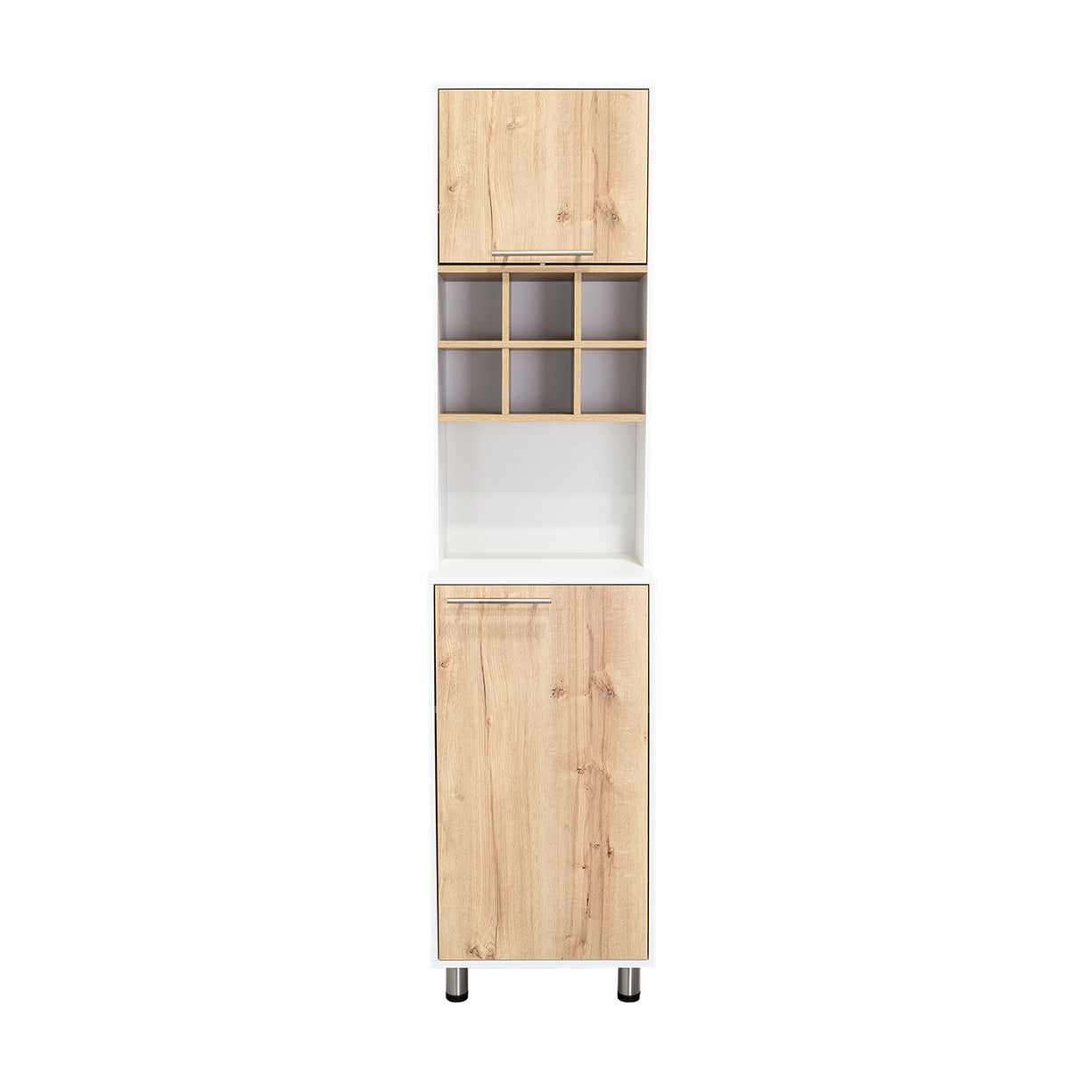 Alacena Attica Duna y Blanco 50x204cm Con Dos Puertas - ALACENAS Y MUEBLES MICROONDAS | Bylmo