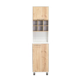 Alacena Attica Duna y Blanco 50x204cm Con Dos Puertas - ALACENAS Y MUEBLES MICROONDAS | Bylmo