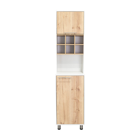 Alacena Attica Duna y Blanco 50x204cm Con Dos Puertas - ALACENAS Y MUEBLES MICROONDAS | Bylmo