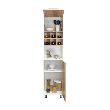 Alacena Attica Duna y Blanco 50x204cm Con Dos Puertas - ALACENAS Y MUEBLES MICROONDAS | Bylmo
