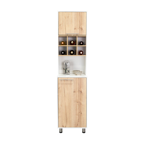Alacena Attica Duna y Blanco 50x204cm Con Dos Puertas - ALACENAS Y MUEBLES MICROONDAS | Bylmo