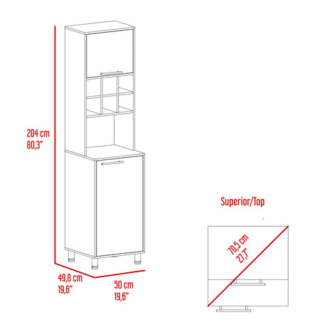 Alacena Attica Duna y Blanco 50x204cm Con Dos Puertas - ALACENAS Y MUEBLES MICROONDAS | Bylmo