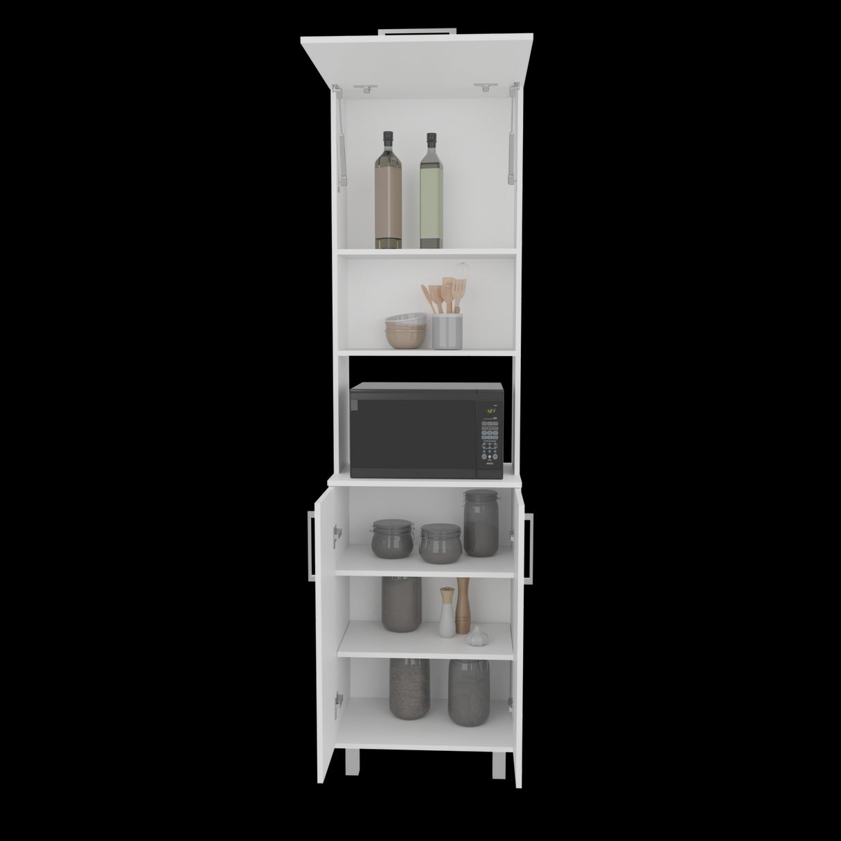 Alacena Bombona Blanco 55.2x204cm Con Dos Puertas - ALACENAS Y MUEBLES MICROONDAS | Bylmo