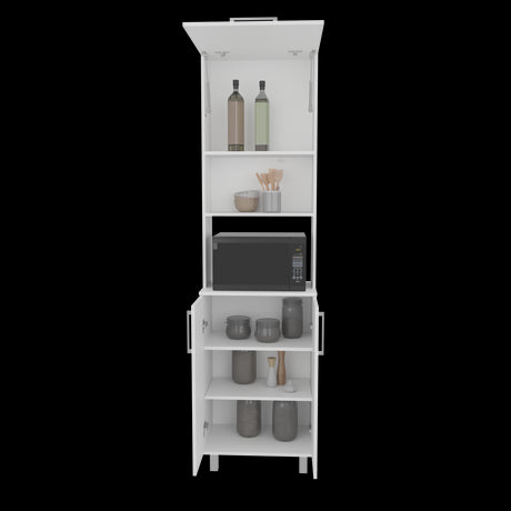 Alacena Bombona Blanco 55.2x204cm Con Dos Puertas - ALACENAS Y MUEBLES MICROONDAS | Bylmo