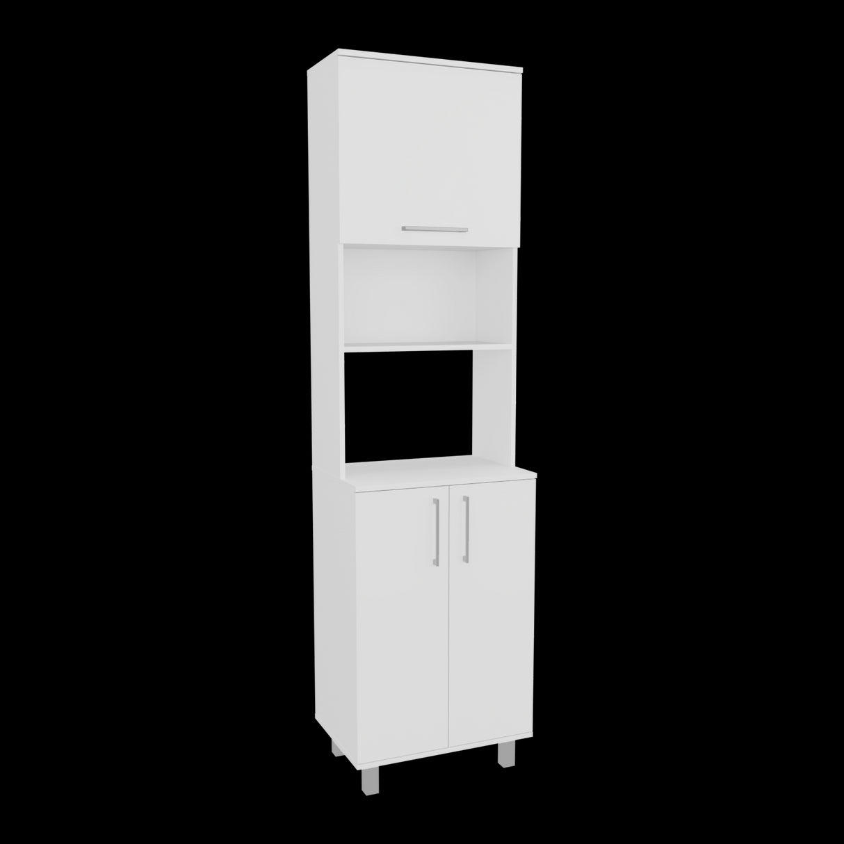 Alacena Bombona Blanco 55.2x204cm Con Dos Puertas - ALACENAS Y MUEBLES MICROONDAS | Bylmo