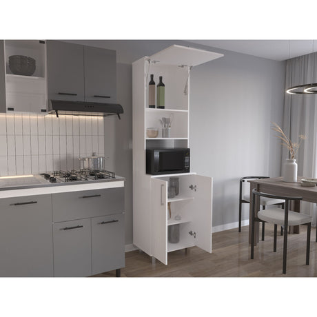 Alacena Bombona Blanco 55.2x204cm Con Dos Puertas - ALACENAS Y MUEBLES MICROONDAS | Bylmo