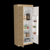 Alacena Varese Fresno Europeo y Blanco 70x160.75cm Con Dos Puertas - ALACENAS Y MUEBLES MICROONDAS | Bylmo