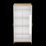 Alacena Varese Fresno Europeo y Blanco 70x160.75cm Con Dos Puertas - ALACENAS Y MUEBLES MICROONDAS | Bylmo