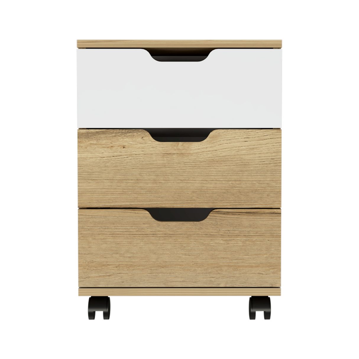 Archivador Vilna Duna y Blanco 40x56cm Con Ruedas y Tres Cajones - ARCHIVADORES | Bylmo