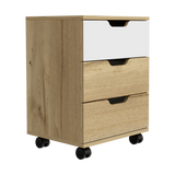 Archivador Vilna Duna y Blanco 40x56cm Con Ruedas y Tres Cajones - ARCHIVADORES | Bylmo