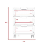 Archivador Vilna Duna y Blanco 40x56cm Con Ruedas y Tres Cajones - ARCHIVADORES | Bylmo
