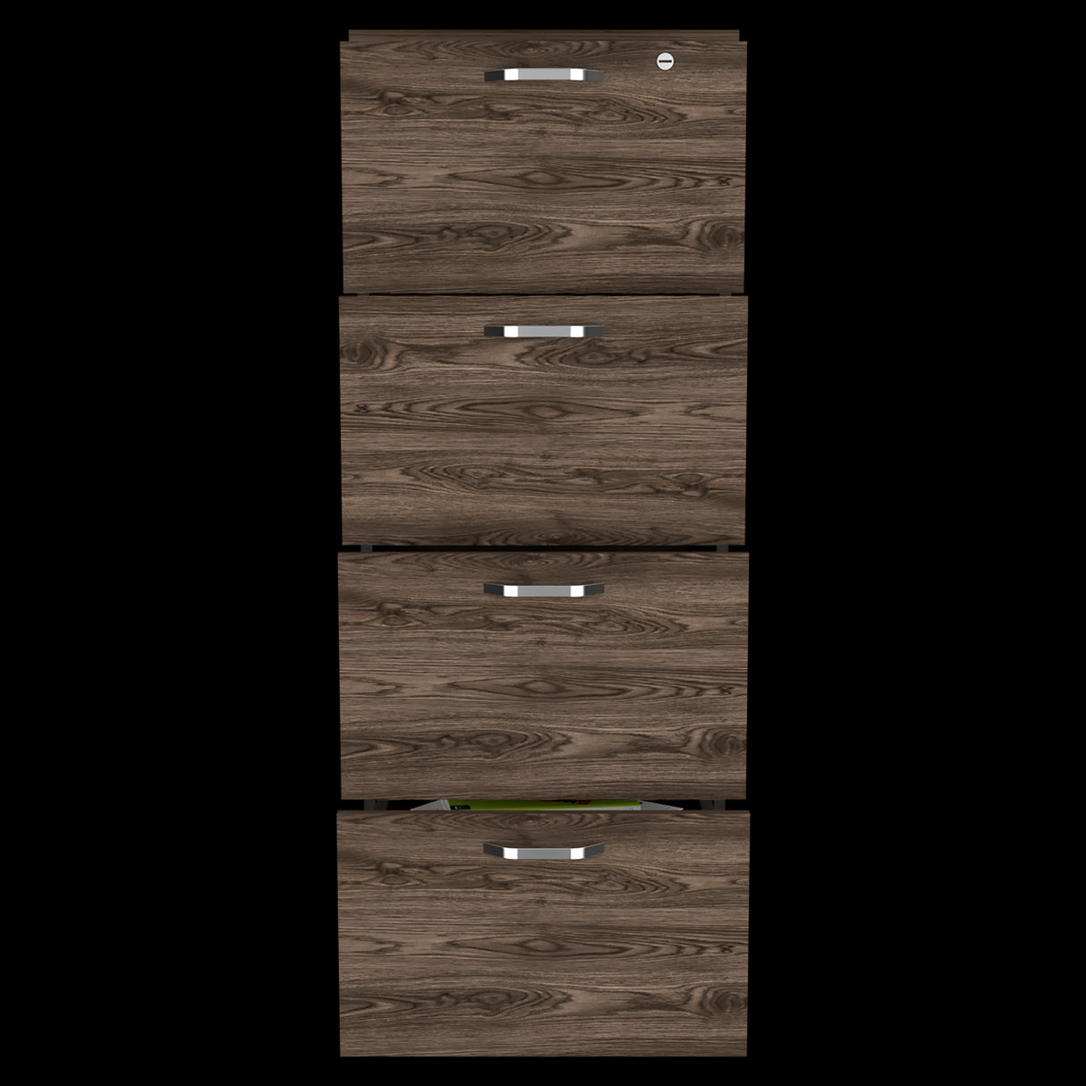 Archivador Home Office Coñac y Wengue 47.5x132.2cm Con Cuatro Cajonres - ARCHIVADORES | Bylmo