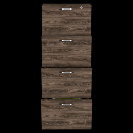 Archivador Home Office Coñac y Wengue 47.5x132.2cm Con Cuatro Cajonres - ARCHIVADORES | Bylmo