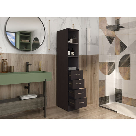 Torre de Baño Vanguard Rovere y Blanco 30.4x173.45cm Con Patas - MUEBLES DE ASEO Y ROPAS | Bylmo