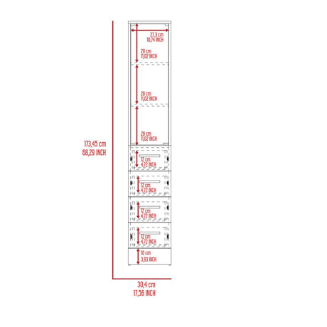 Torre de Baño Vanguard Blanco 30.4x173.45cm Con Patas - MUEBLES DE ASEO Y ROPAS | Bylmo